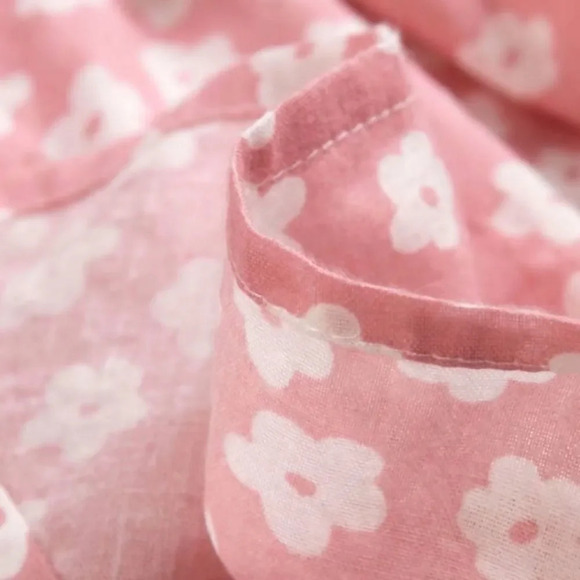 NEW! Pink “Daisy Doll” Floral Print Puff Sleeve Mini Dress - Picture 11 of 12